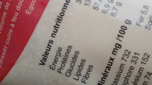 étiquette étiquetage aliment